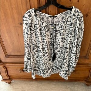 Kobi Halperin Black and White Floral Tunic
